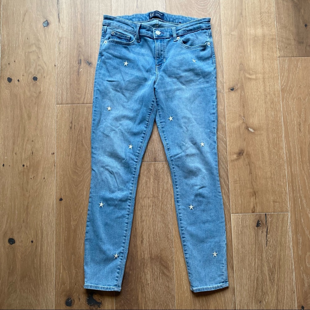 GAP Legging Style Embroidered Star Jeans Size 27